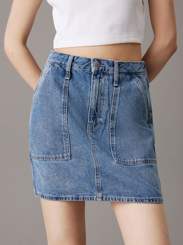 Denim Utility Mini Skirt