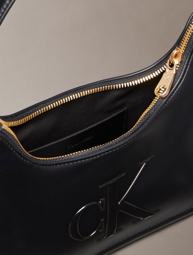 Embossed Monogram Logo Shoulder Bag