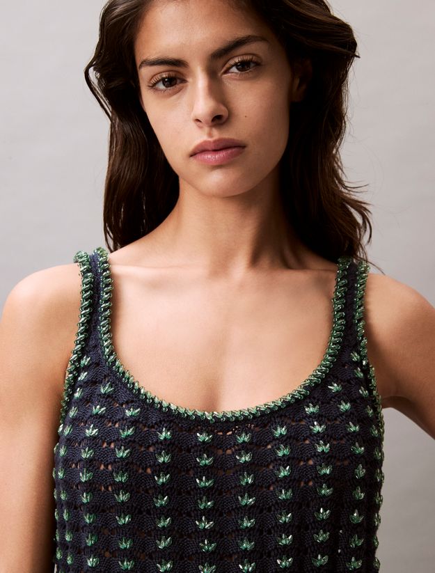 Beaded Cotton Crochet Tank