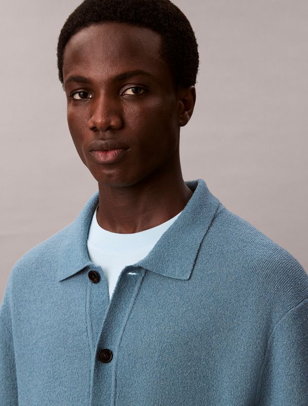 Wool Blend Boucle Relaxed Cardigan