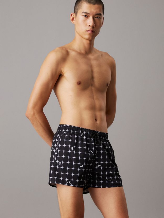 Short Drawstring Swim Shorts - CK Monogram