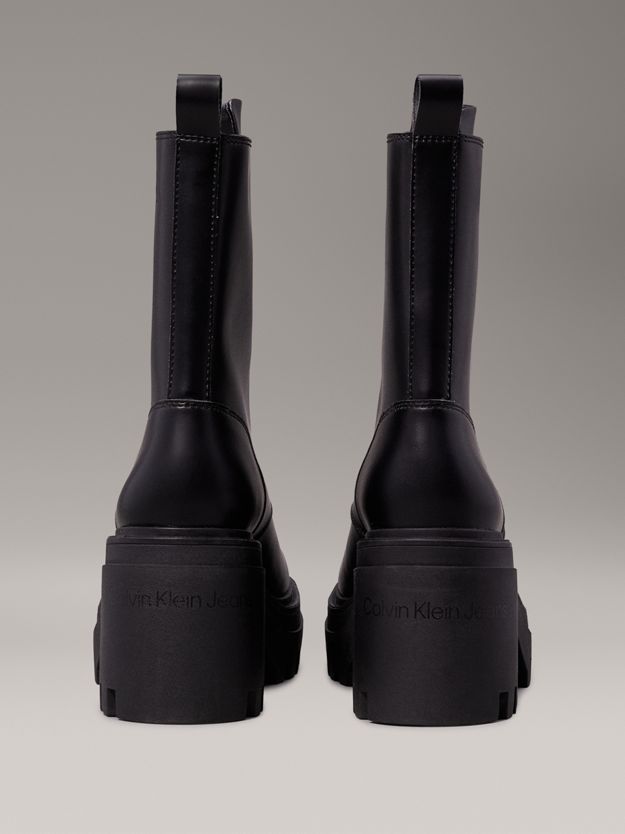 Leather Chunky Heeled Zip Boots