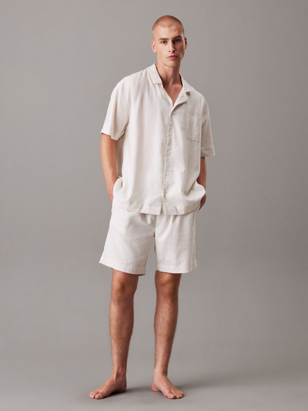 Linen Blend Pyjama Top