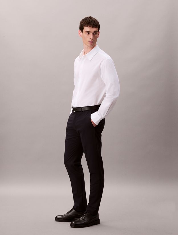 Slim Wool Blend Trousers