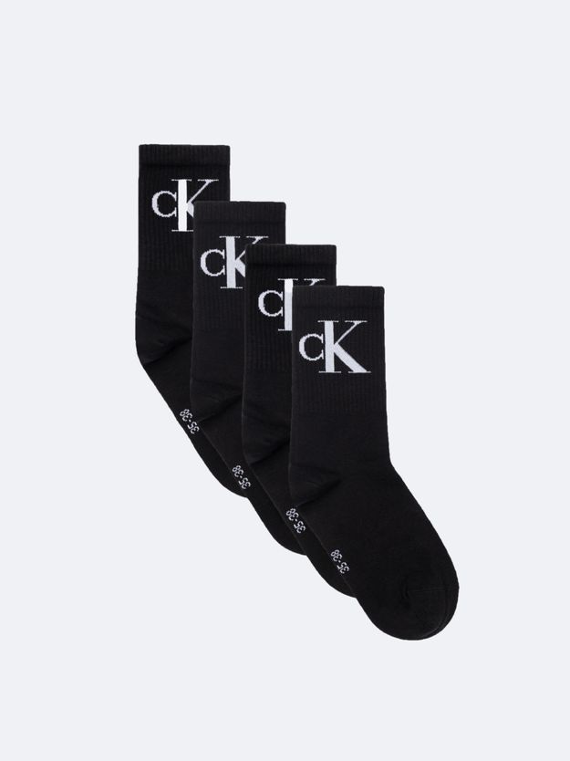 4 Pack Soft Combed Cotton Logo Crew Socks