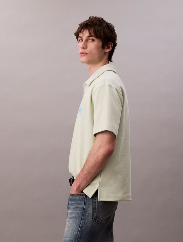 Cotton Terry Logo Polo Shirt