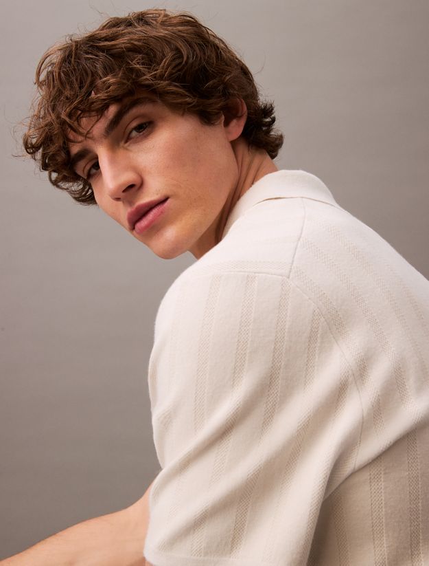 Jacquard Mesh Short Sleeve Shirt