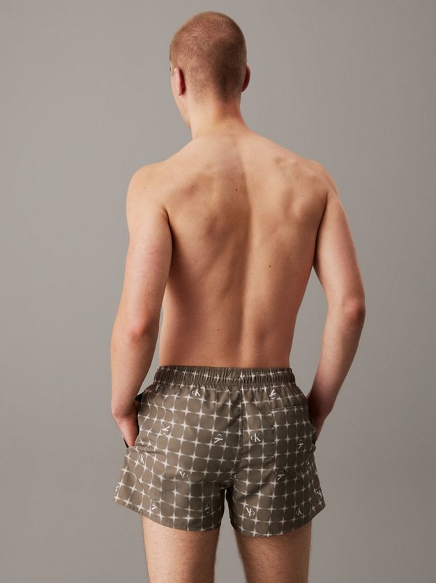 Short Drawstring Swim Shorts - CK Monogram