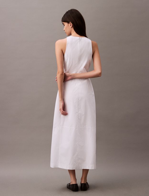 Cotton Poplin Sleeveless Midi Dress