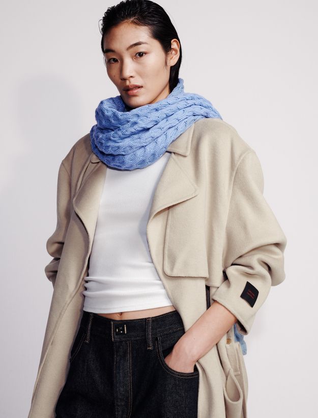 Merino Wool Cable Knit Scarf