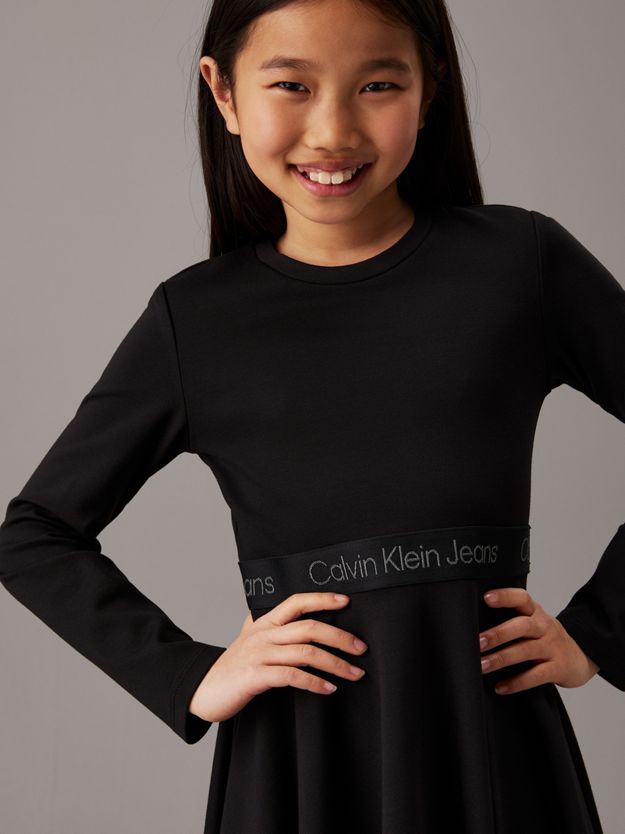 Flared Punto Logo Dress