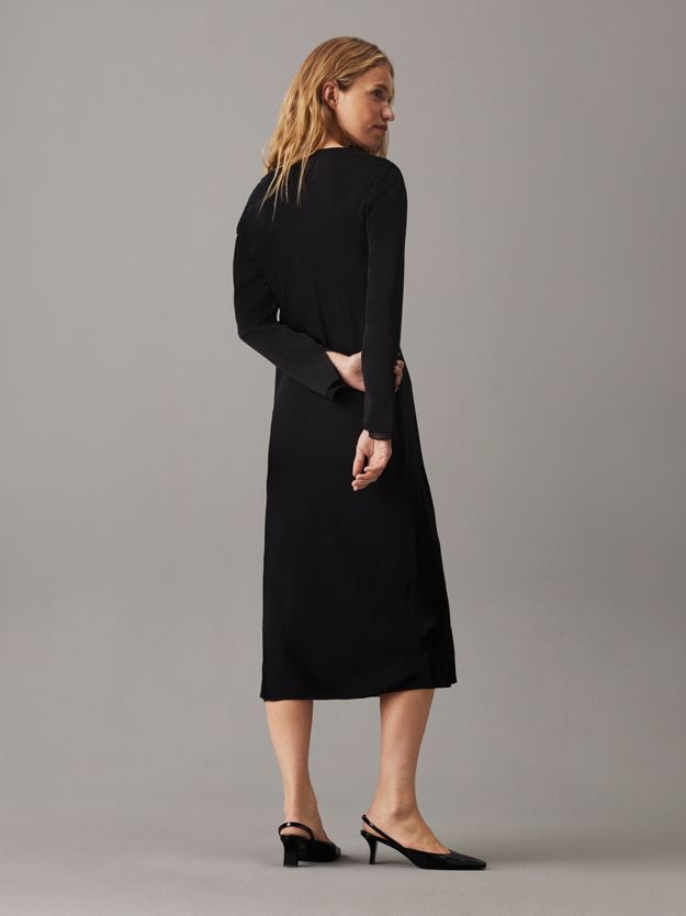 Sheer Panel Shift Dress