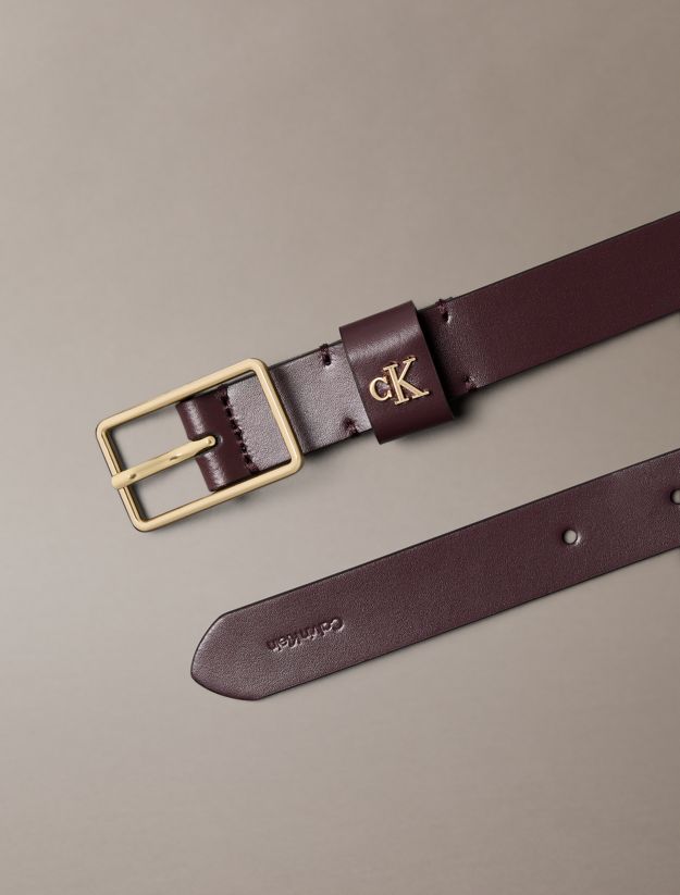 Full Grain Leather Logo Belt