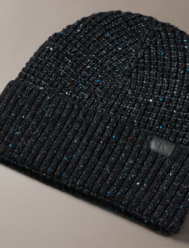 Warm Wool Blend Tweed Beanie