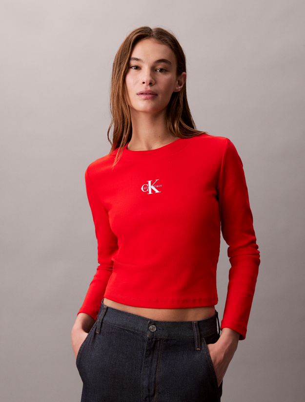 Monogram Logo Long Sleeve Baby Tee
