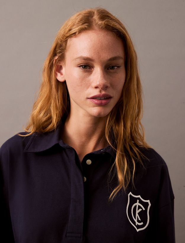 Long Sleeve Jersey Polo Dress