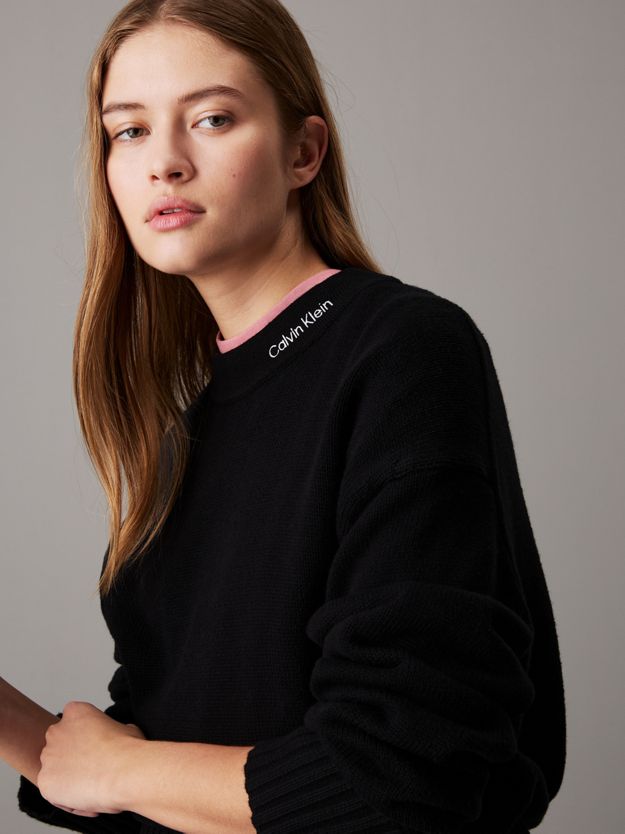 Cotton Wool Logo Collar Jumper