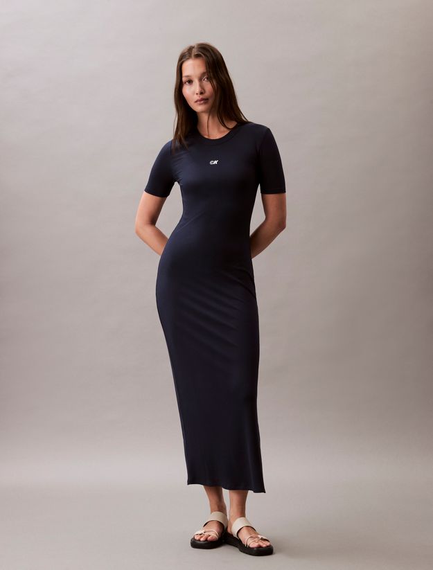Modal Stretch Rib Midi Dress