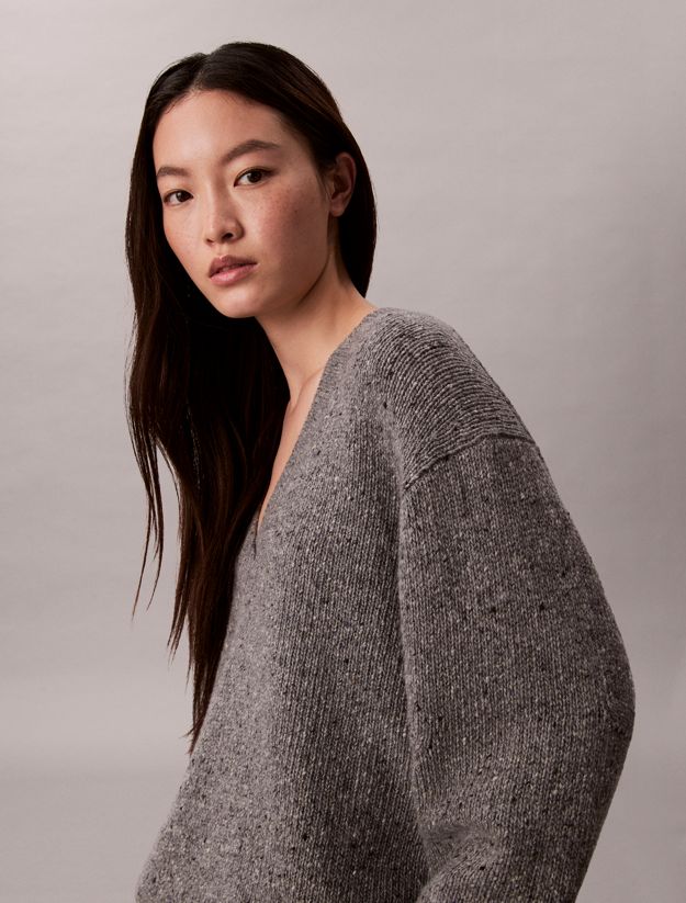 Chunky Relaxed V Neck Sweater