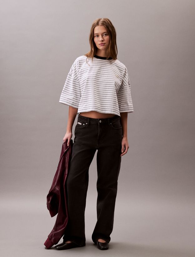 Striped Cropped Boxy Tee