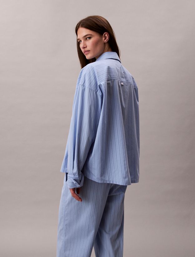 Cotton Poplin Pyjama Button-Down Shirt