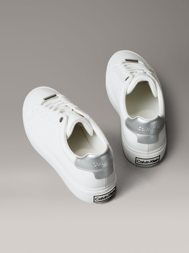 Leather Metallic Backtab Trainers