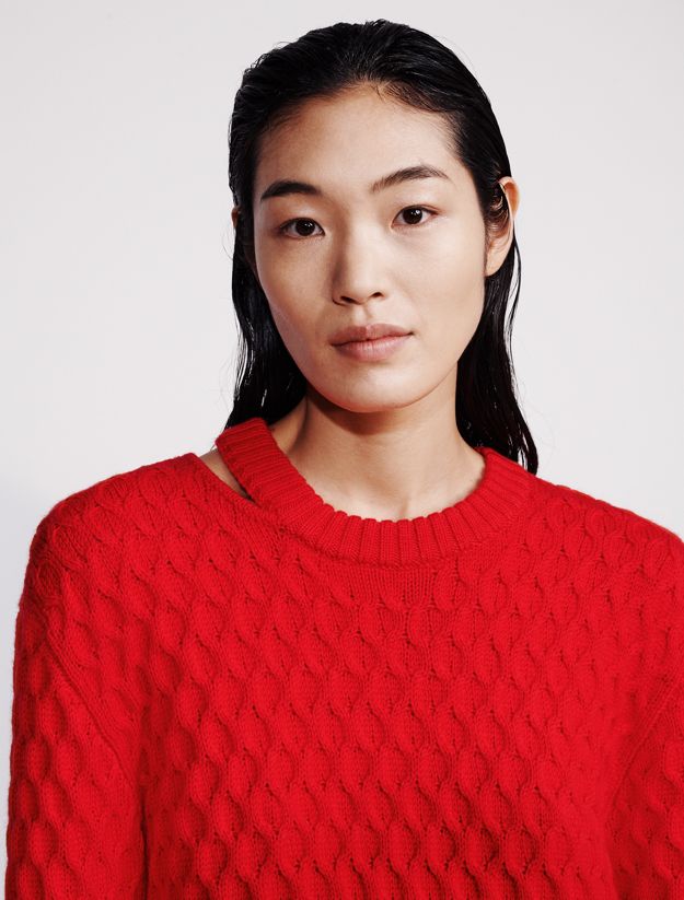 Merino Wool Cable Knit Relaxed Jumper