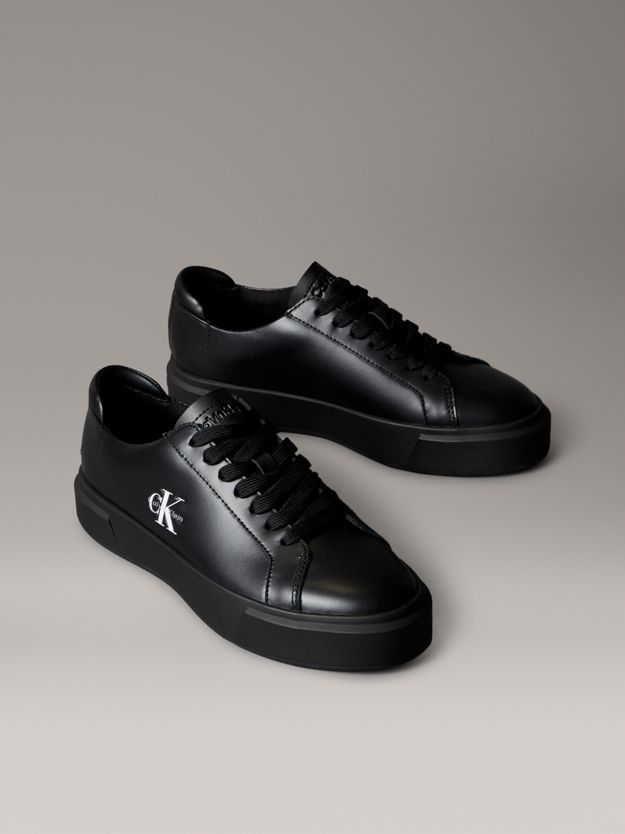 Leather Signature Logo Trainers