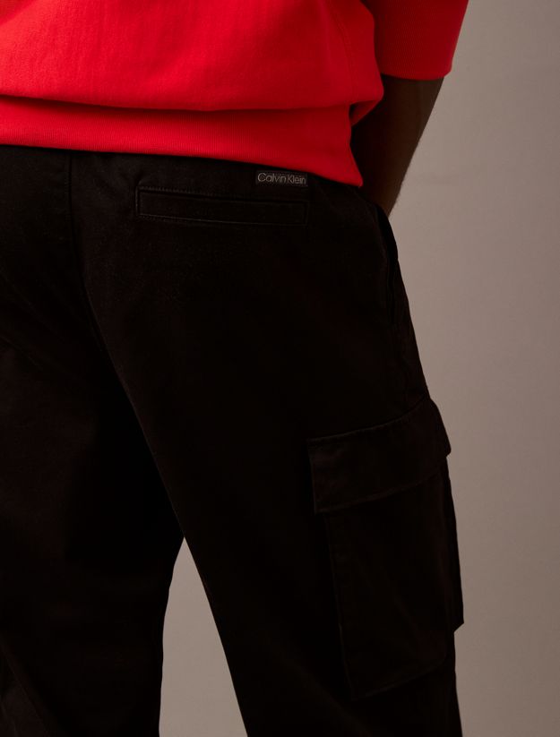 Cotton Stretch Straight Fit Cargo Trousers