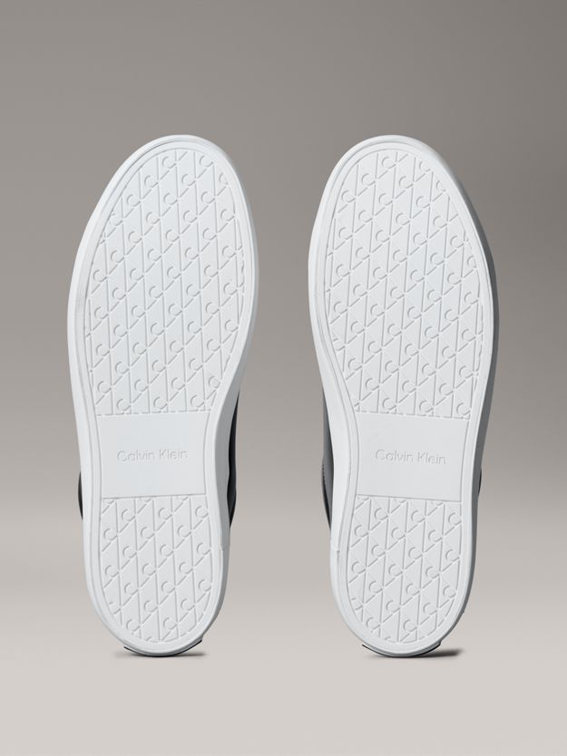 Smooth Leather Embossed Logo Trainers