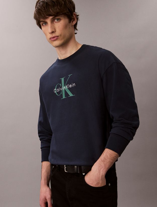 Premium Terry Monogram Logo Relaxed Sweatshirt