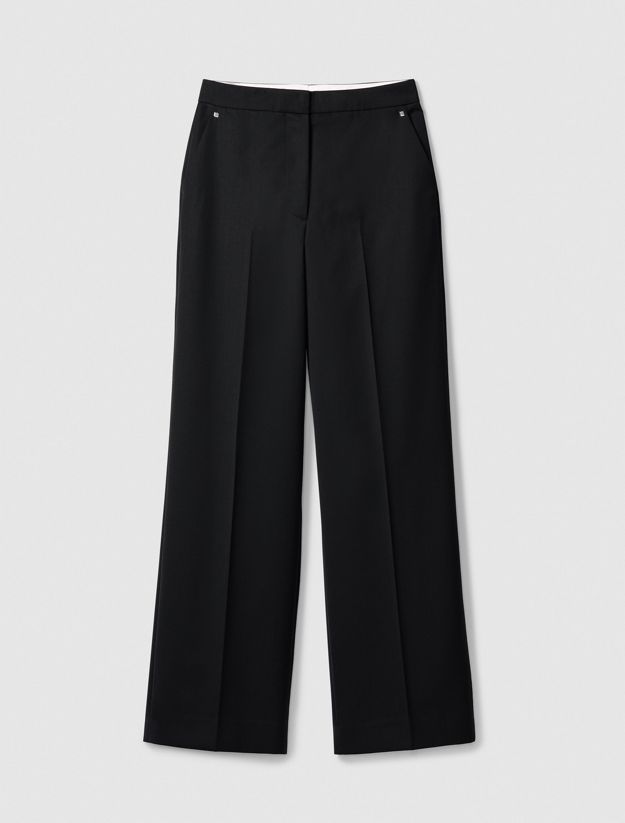 Wool Blend Tailored Trousers