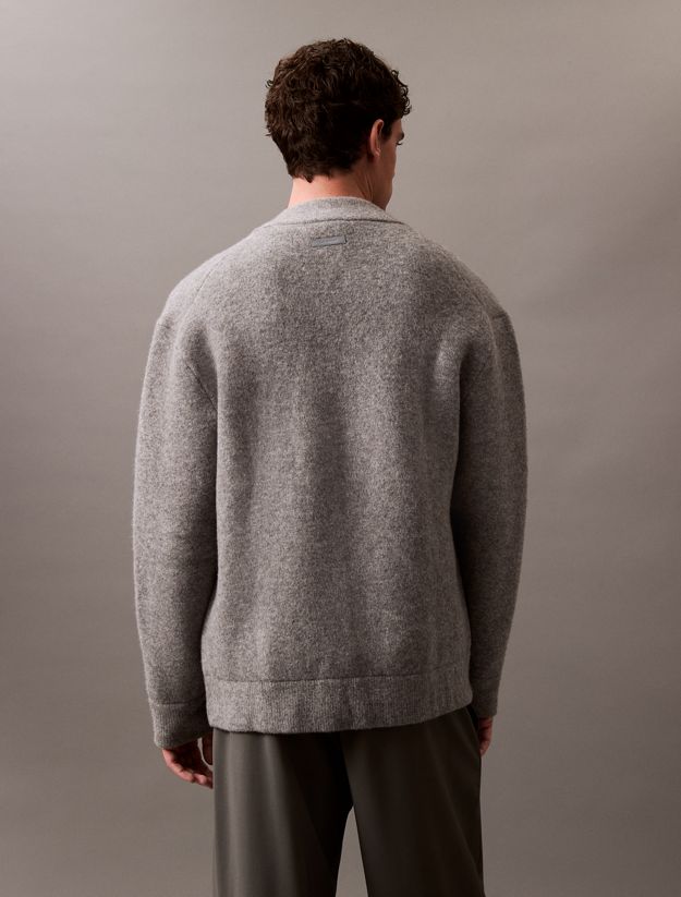 Boiled Wool Blend Bomber Jacket