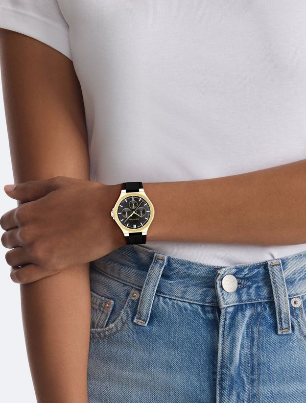 Gold Plated Steel Multifunction Watch