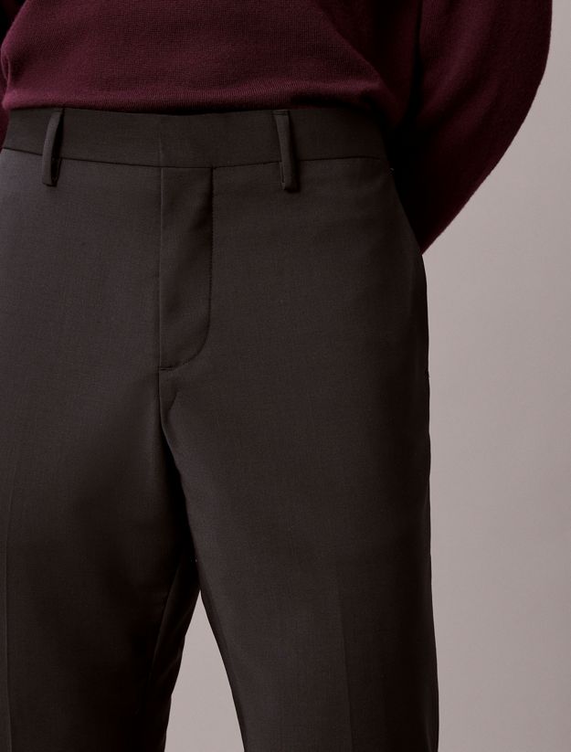 Slim Tropical Wool Trousers