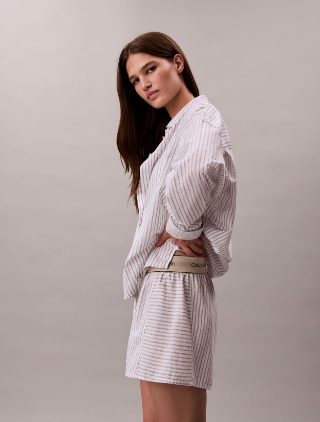 Cotton Poplin Logo Pyjama Shorts