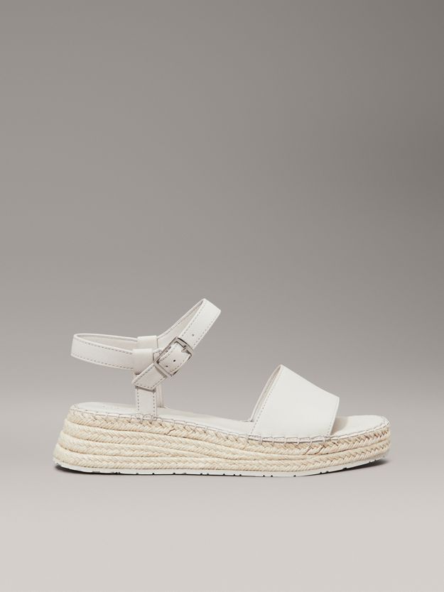 Leather Espadrille Platform Sandals