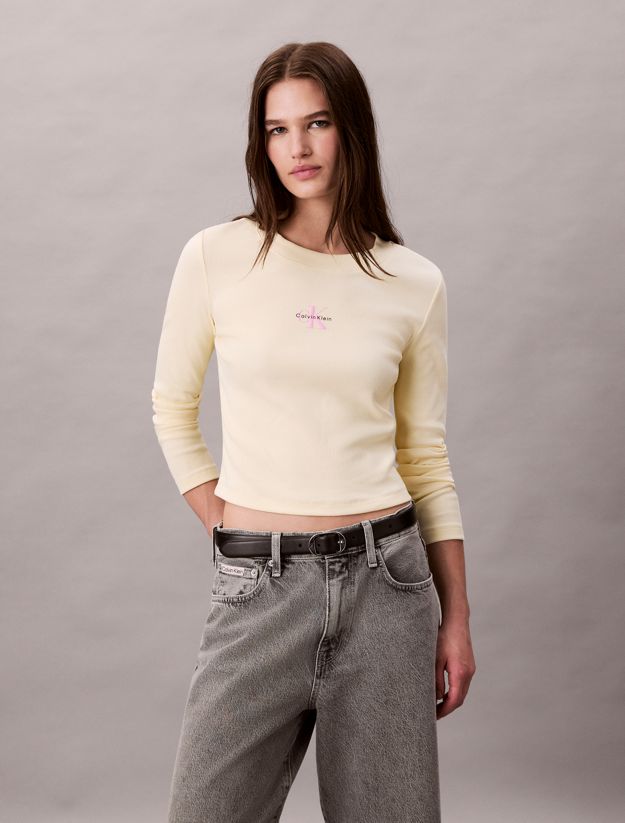 Monogram Logo Long Sleeve Baby Tee