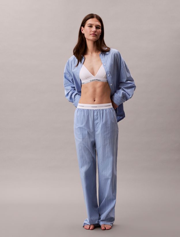 Cotton Poplin Logo Pyjama Pants