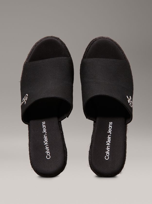 Platform Espadrille Wedge Sliders