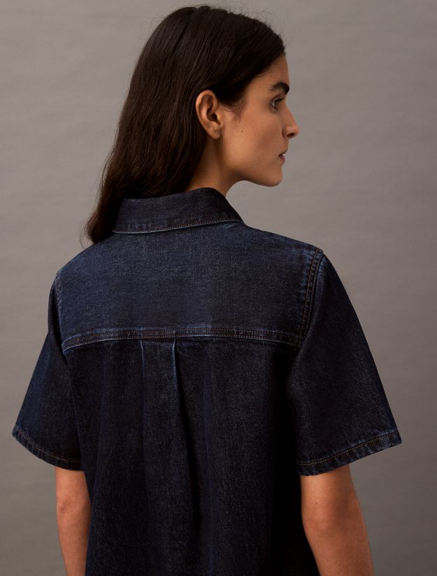 Denim A-line Mini Dress