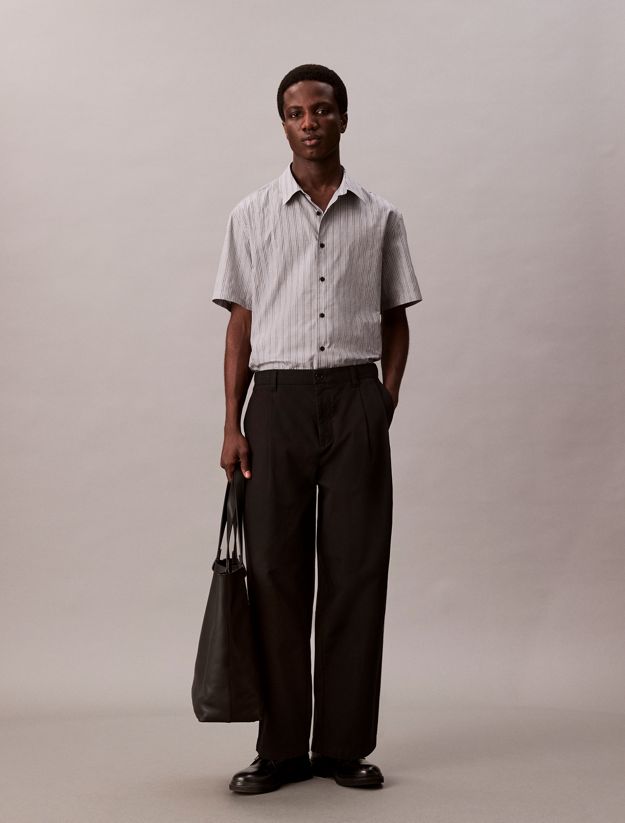 Textured Stripe Short Sleeve Shirt