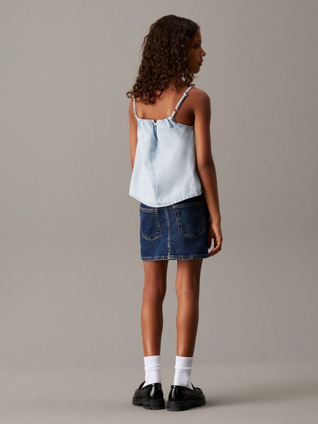 Loose Denim Strap Top