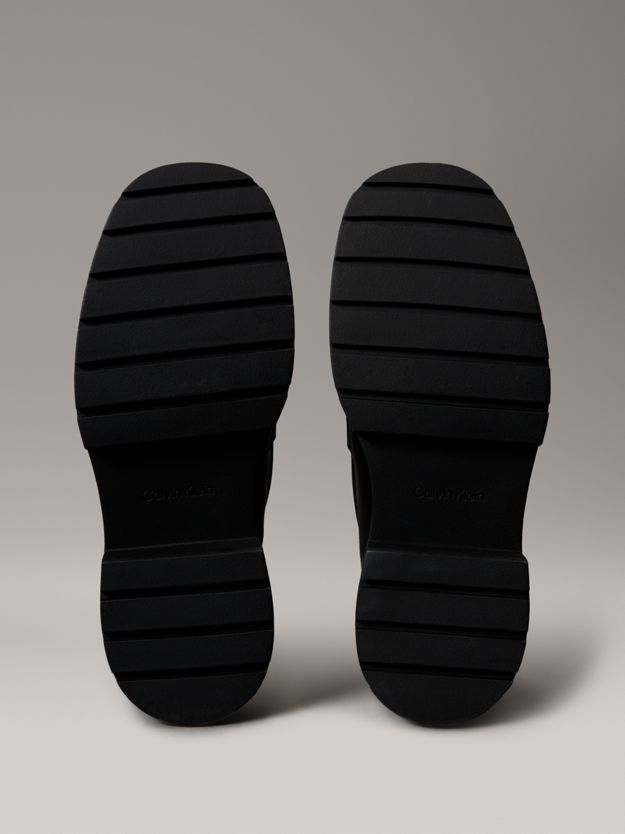 Leather Chunky Apron Toe Loafers