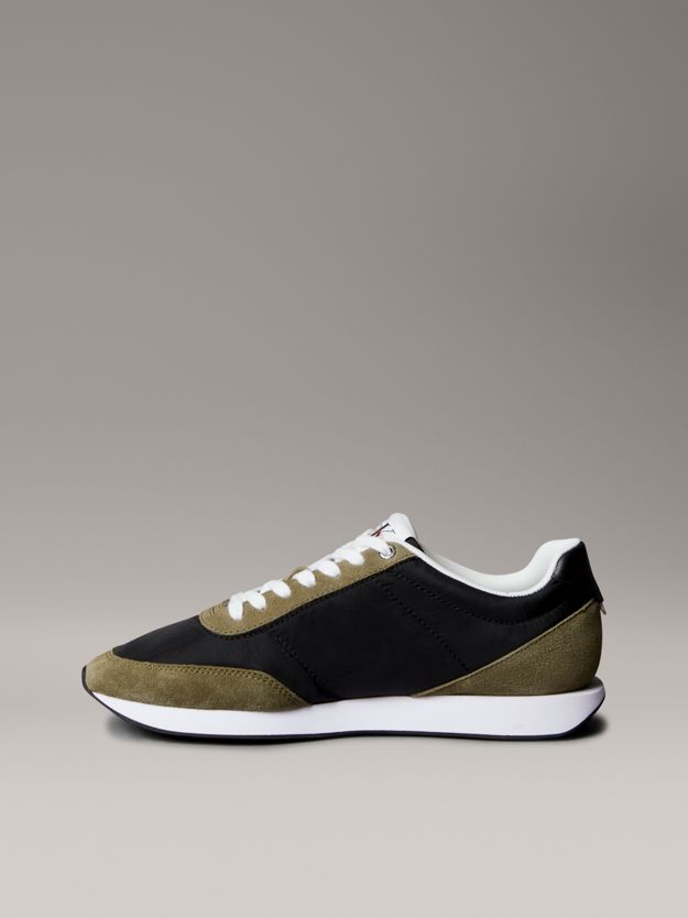 Suede Mix Signature Logo Runner Trainers