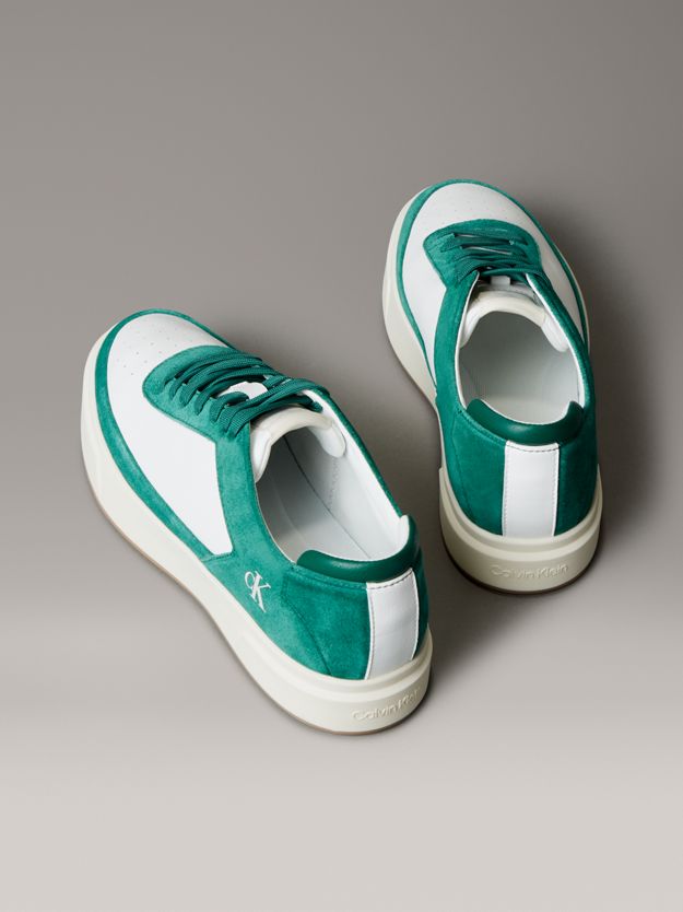 Leather and Suede Signature Trainers