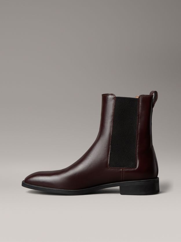 Leather Almond Toe Chelsea Boots