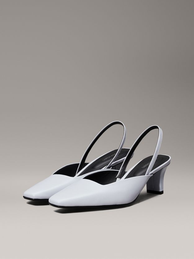 Leather Slingback Mule Pumps