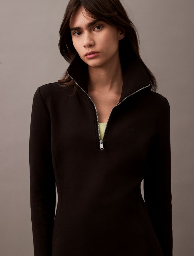 Zip Neck Long Sleeve Dress
