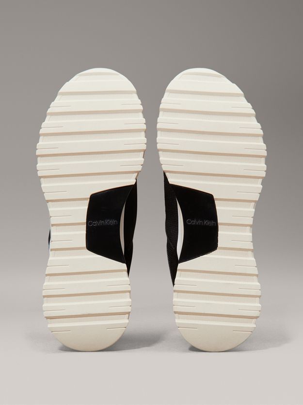 Leather and Mesh Mixed Material Trainers